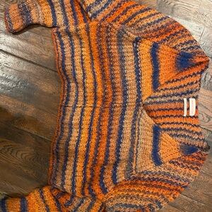 Urban Outfitters Orange and Blue Striped Cardigan